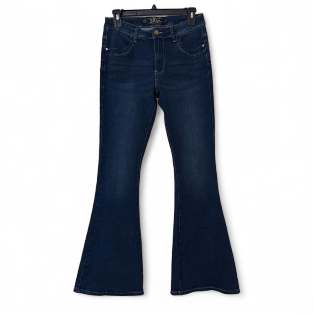Bella Premium Denim Flare Jeans - Dark Wash Blue - Size 9 - Picture 2 of 10
